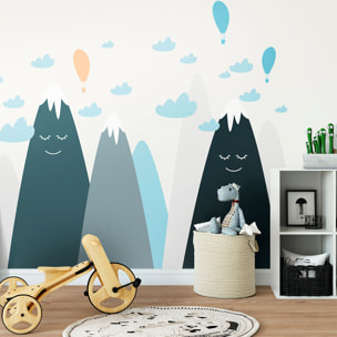 Stickers muraux enfants - Décoration chambre bébé - Autocollant Sticker mural géant enfant montagnes scandinaves JULISKA