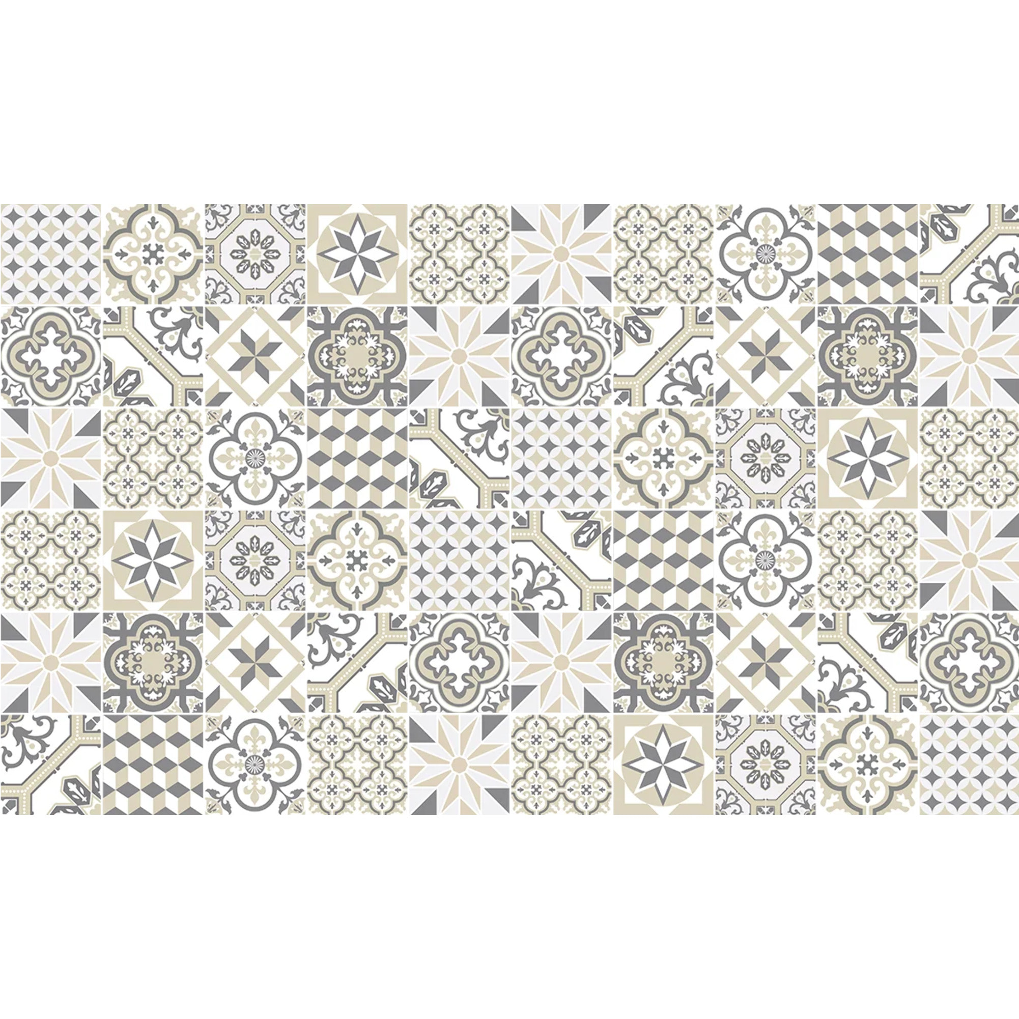 Sticker carrelage - Ambiance Sticker - 60 CARREAUX DE CIMENT MEUBLE AUTHENTIQUES LORENZINA - 20x20cm