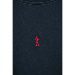 Camiseta sin mangas azul marino de corte slim con bordado Rigby Go