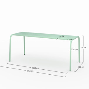 Banc de jardin en métal vert clair 2 personnes - Yumi