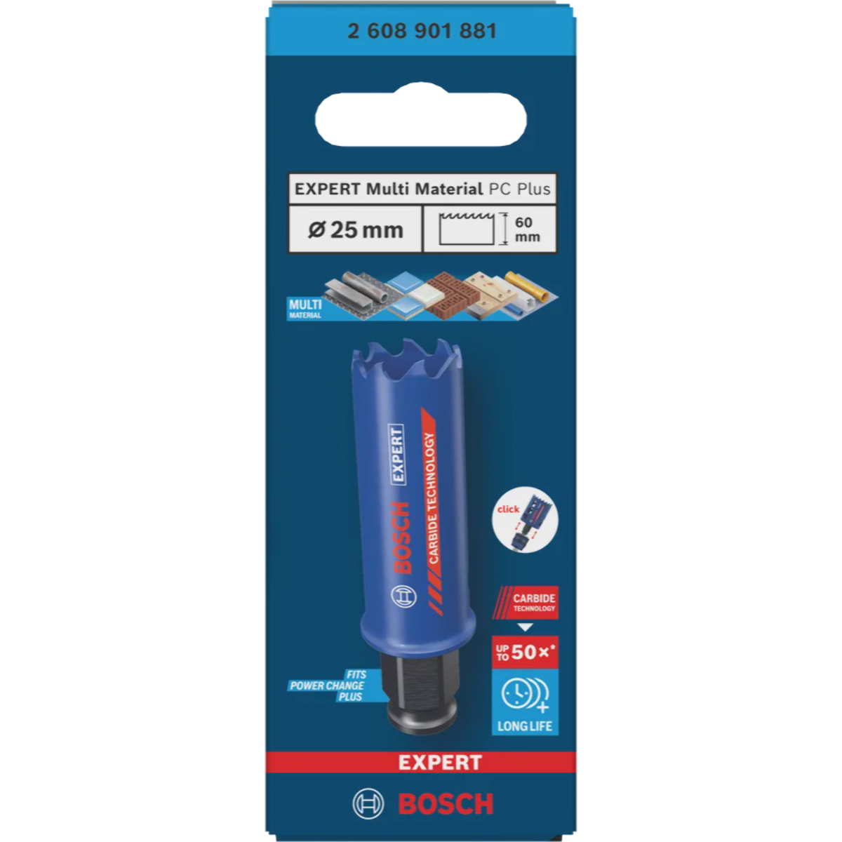 Scie trépan EXPERT Multi Material PC Plus Ø. 25mm - BOSCH - 2608901881
