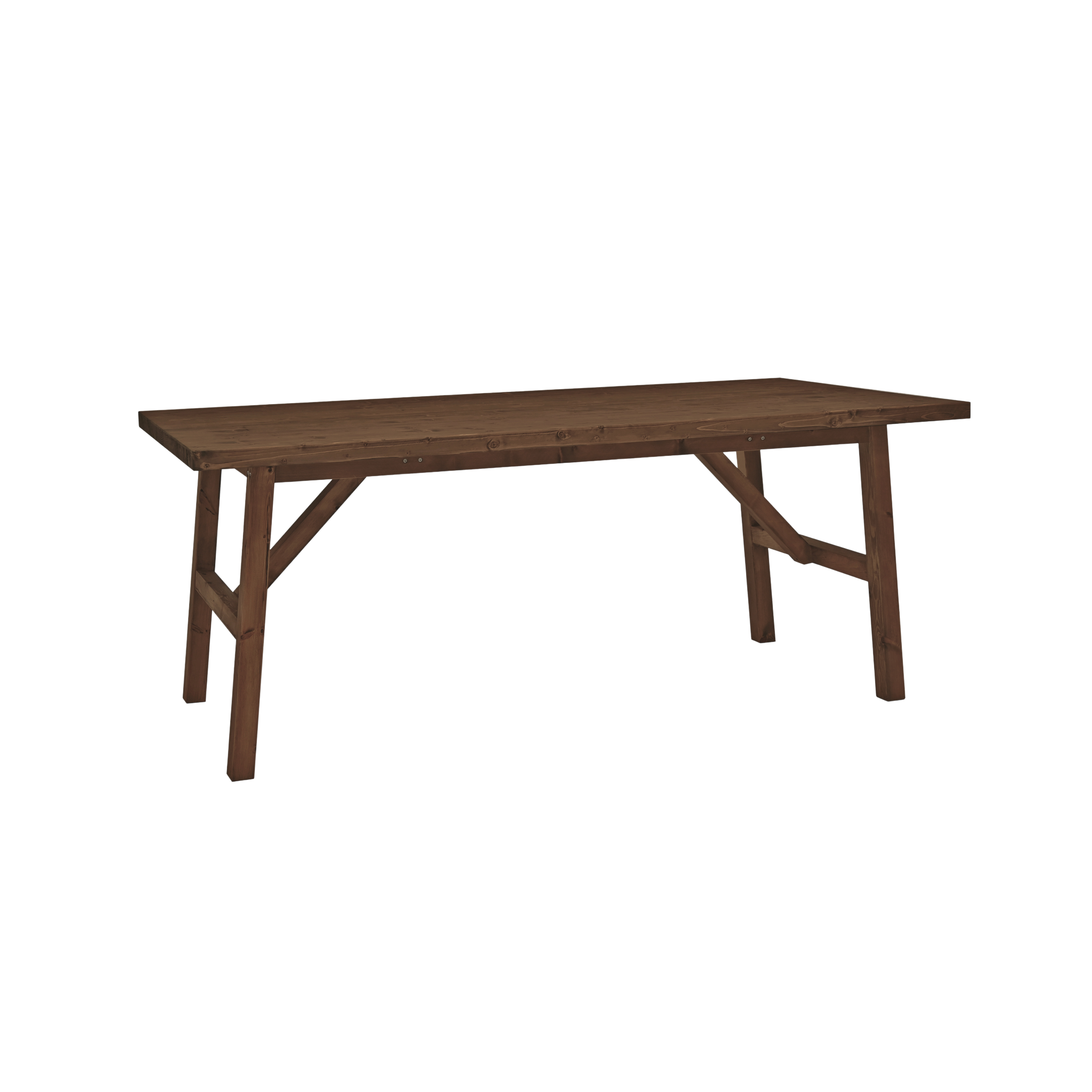 Table à manger en bois massif ton noyer de différentes tailles