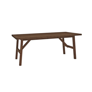 Table à manger en bois massif ton noyer de différentes tailles