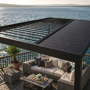 Pergola bioclimatique structure aluminium lames orientables 4x3m MILL