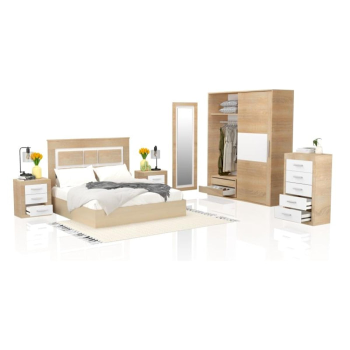 Dormitorio Kira 5C Plus Cambria - Blanco