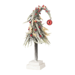 J-Line décoration sapin De Noël Bonnet Neige - plastique - vert/rouge - small - LED