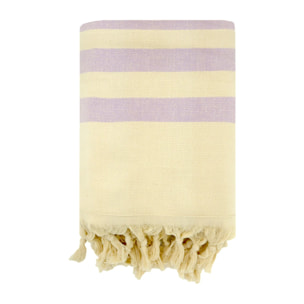Fouta doublée éponge - Fidji Lilas - 90x160cm - 340g/m²