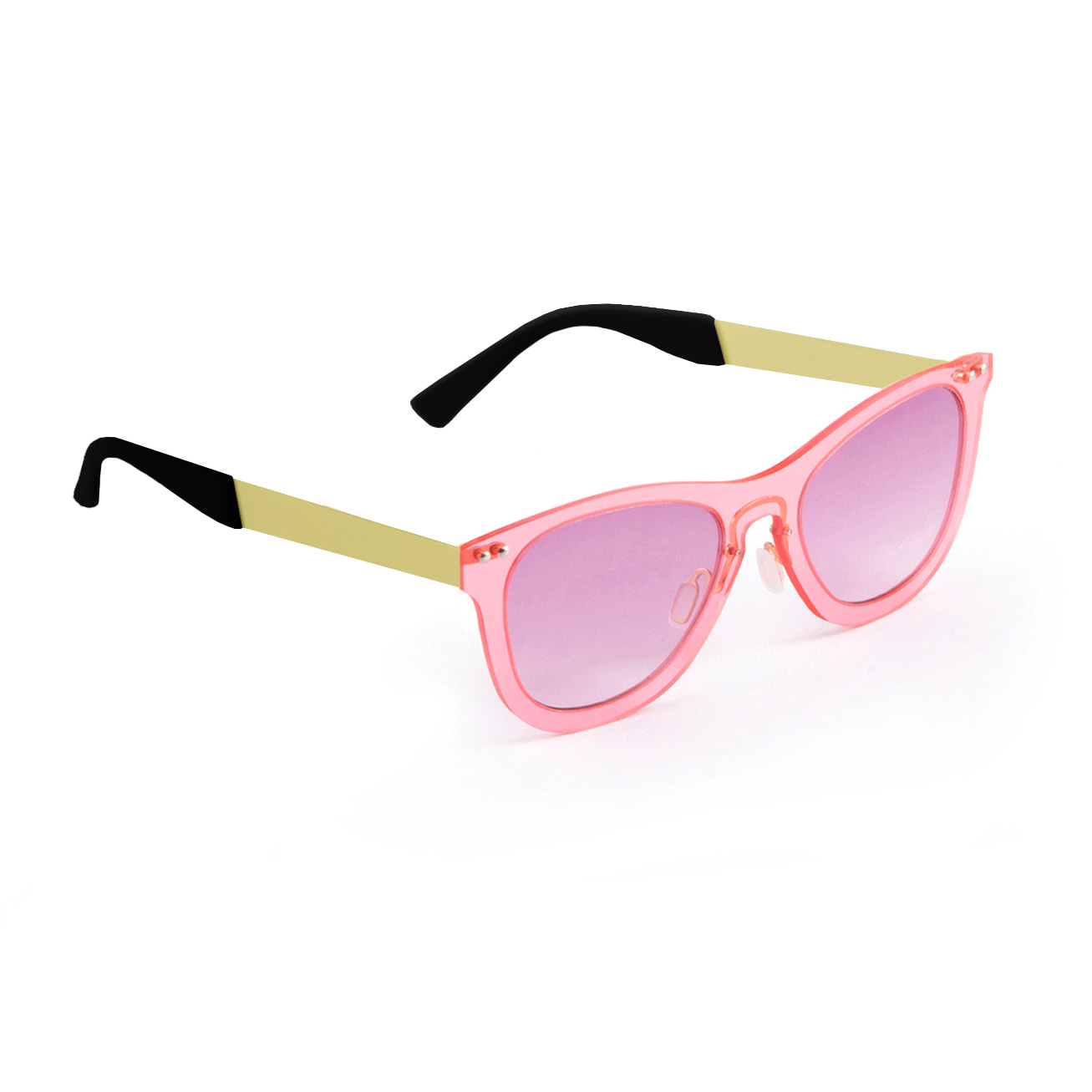 Gafas de sol OCEAN FLORENCIA - Trans / Violeta degradada con montura rosa transparente y patillas doradas