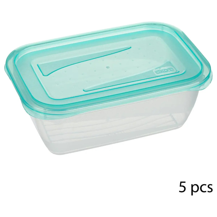5 boîtes de conservation "Fresh & Freeze" 0,5L
