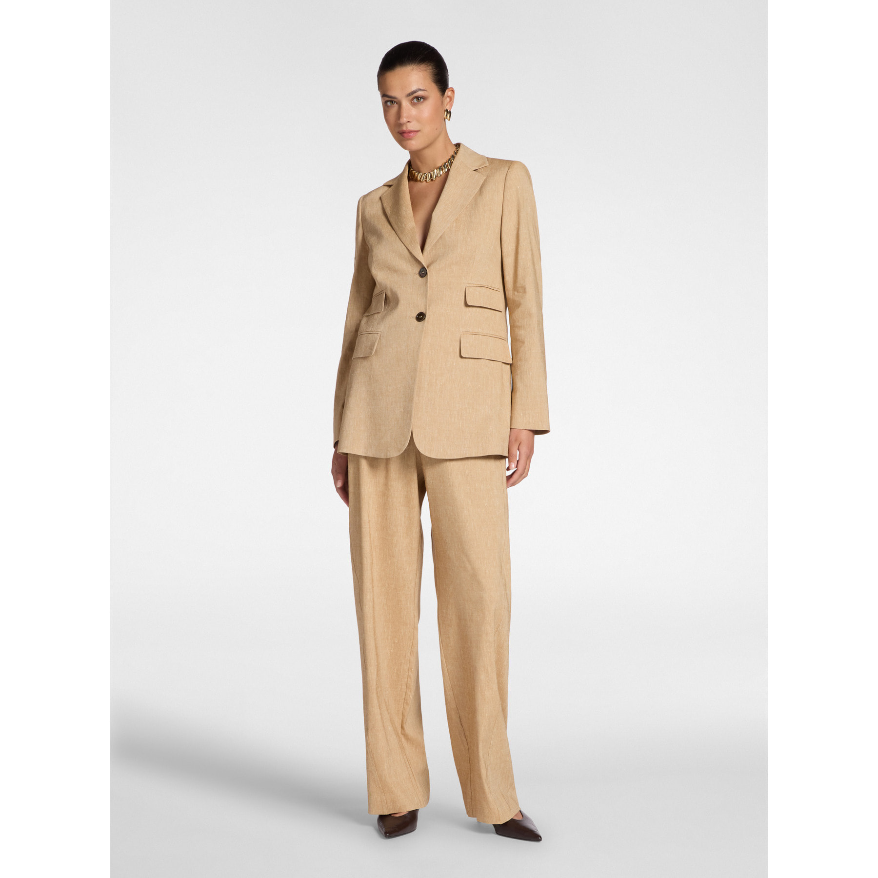 Elena Mirò - Pantalones chinos de mezcla de lino - Beige