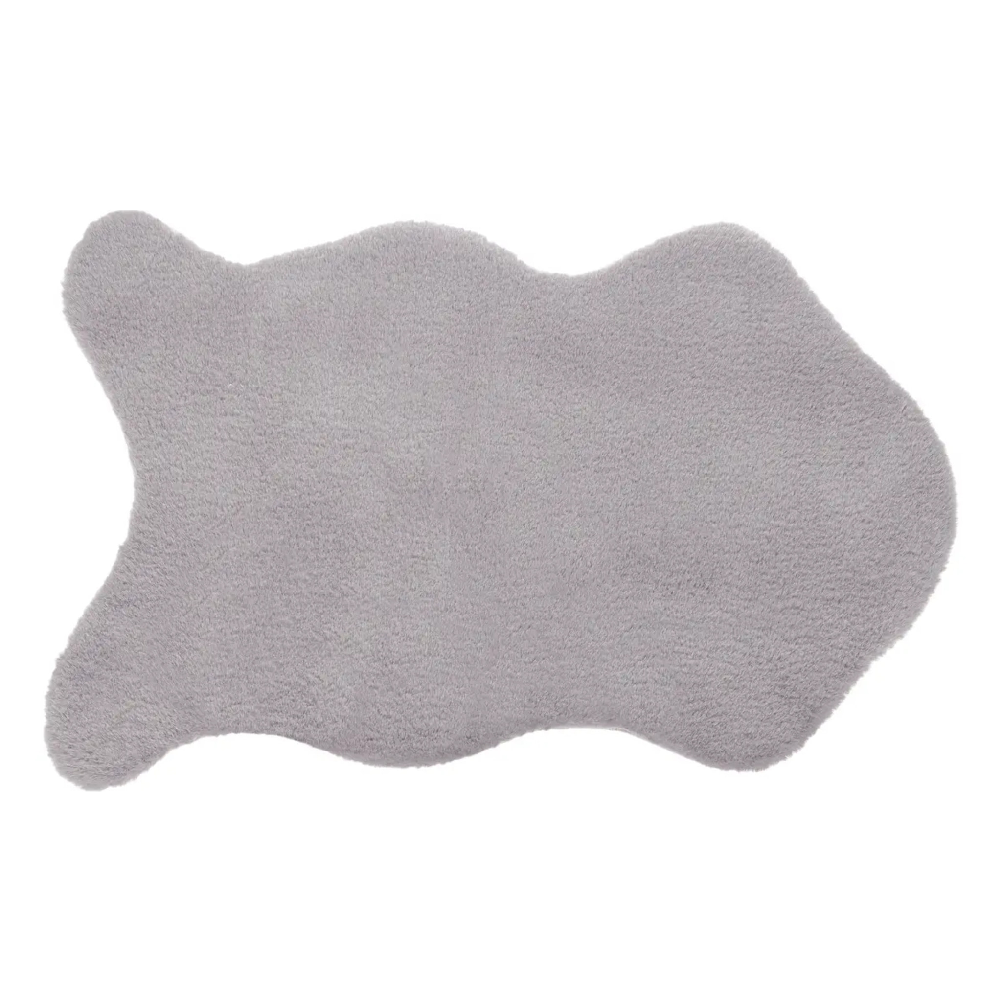 Tapis effet fourrure gris 60x90cm