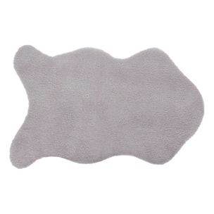 Tapis effet fourrure gris 60x90cm