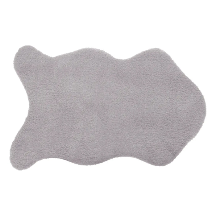 Tapis effet fourrure gris 60x90cm