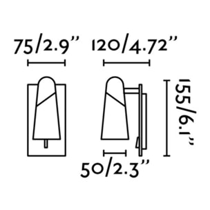 LAO Lampe applique blanc 1L