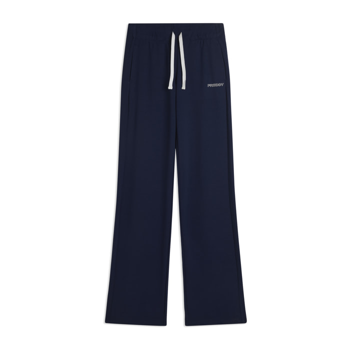 Pantaloni Sportivi Wide Leg con Lunghezza Full