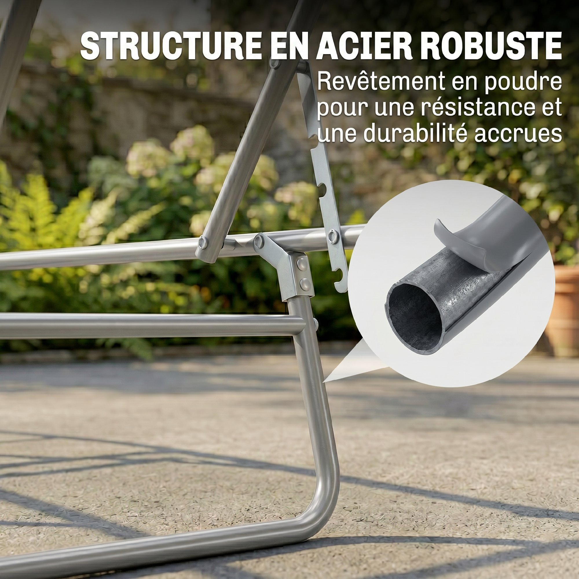 Transat bain de soleil pliable grand confort dossier et pare-soleil réglable multi-positions chocolat