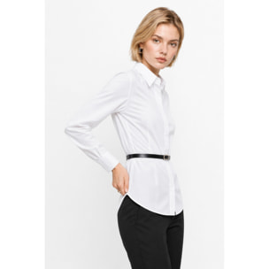 Kocca - Camicia in cotone a maniche lunghe con cintura Donna