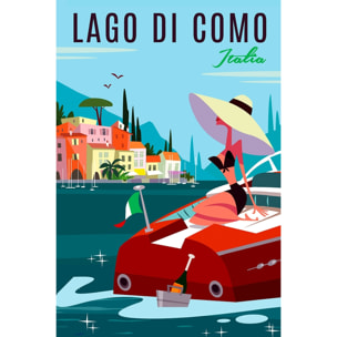 Tableau retro lac de côme Tableau alu Dibond