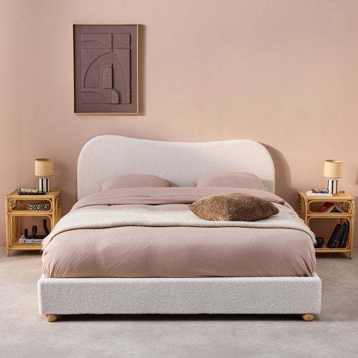 Lot de 2 tables de chevet rotin naturel 1 étagère 1 niche L 40 x P 40 x H 50cm - Bandung