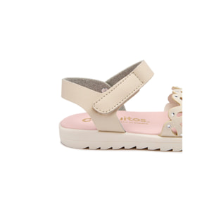 Sandalias de Niña Beiges con Corte de Mariposa