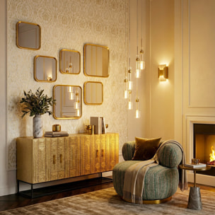 Miroir Vincenza 63x63cm doré Kare Design