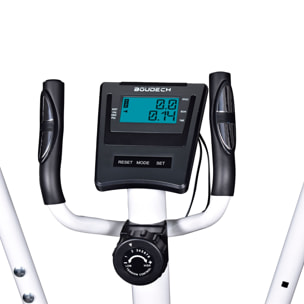 Bici cyclette ellittica bidirezionale con volano da 5kg ultra silenzioso, resistenza magnetica 8 livelli cardio. Bianco