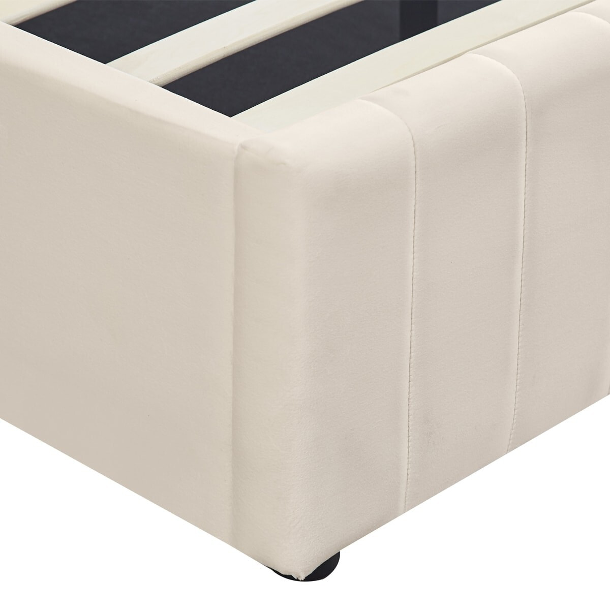 Lit coffre avec tête de lit en velours - AVA