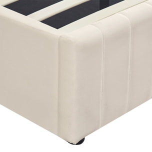 Lit coffre avec tête de lit en velours - AVA