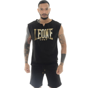 Camiseta de hombre Leone Stripe Gold de algodón elástico sin mangas