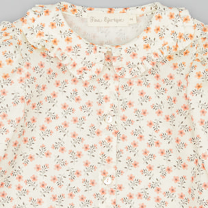 Camisa Rosa De Viella Con Estampado Floral