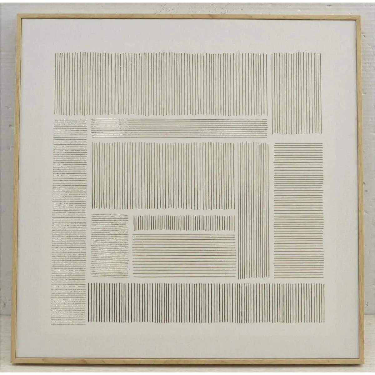 Toile imprimée encadrée Idrissa beige 58x58cm