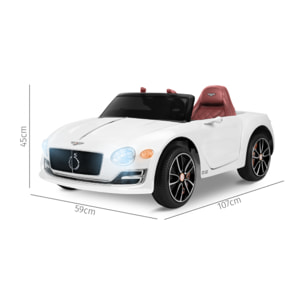 Coche de bateria BENTLEY BLANCO vehículo eléctrico infantil 12V 3 años