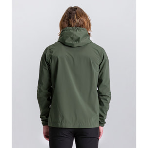 Pluvia - Giubbino Pioggia Con Cappuccio - Verde Militare - Uomo