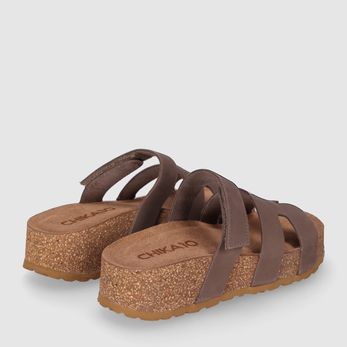 Sandalias de Serraje - Marron - Tacón: Bajo