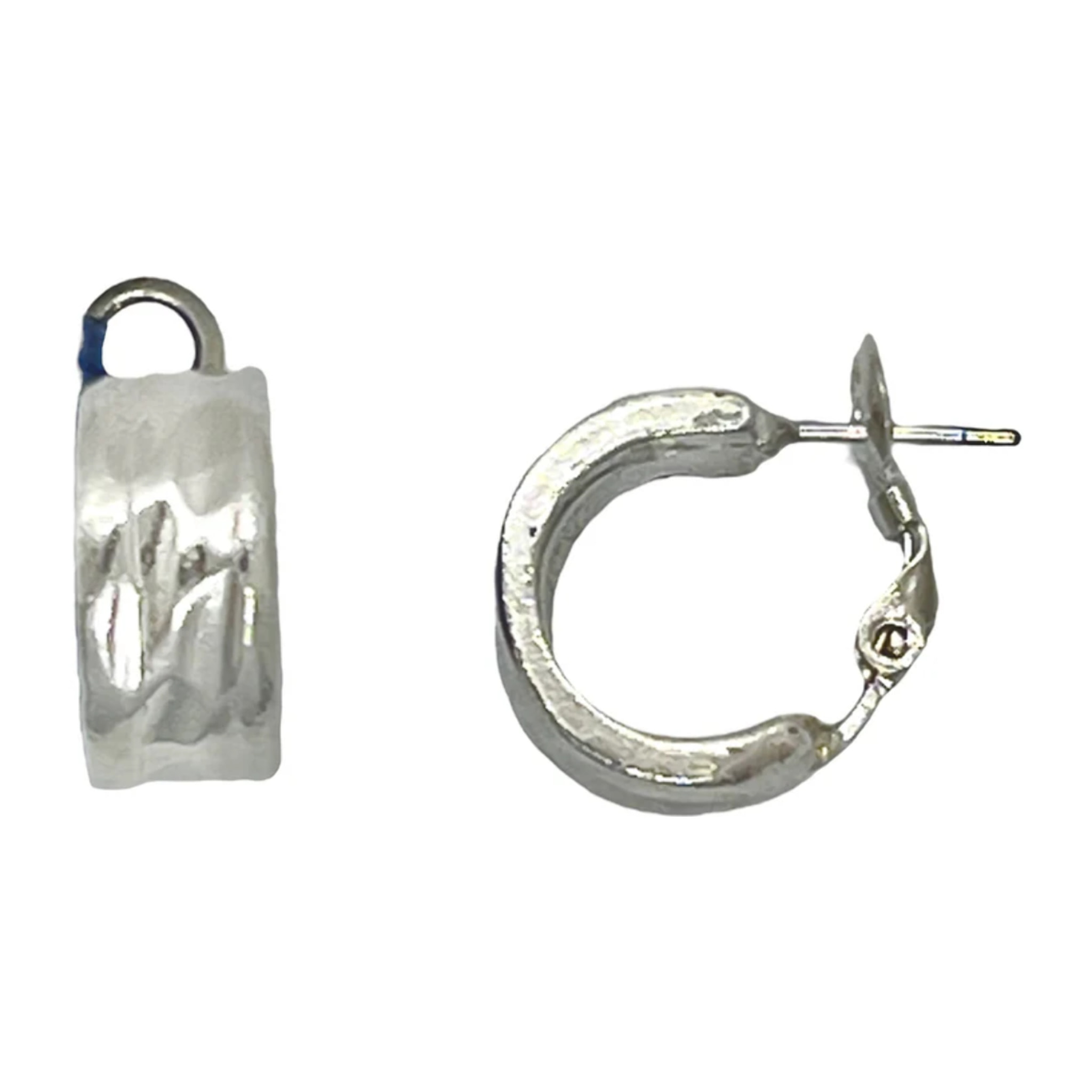 Pendiente tipo aro con aguas en plata 10µ. 1cm