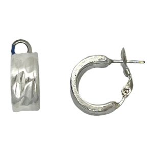 Pendiente tipo aro con aguas en plata 10µ. 1cm