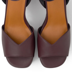 Sandalia de tacón Fibi en napa con cierre de hebilla