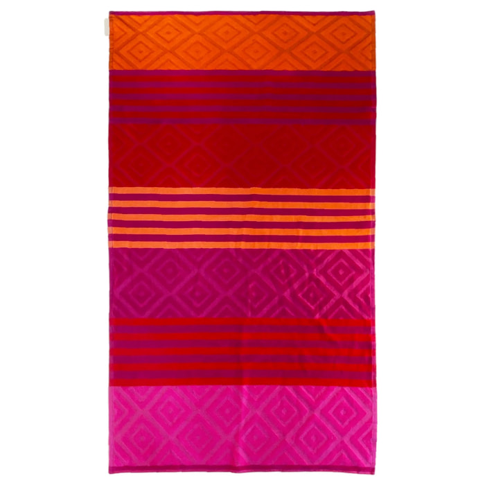 Serviette de plage éponge velours Jacquard ciselée Monterrico 90x170 340g/m²