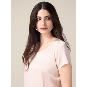 Oltre - Blusa in raso misto viscosa - Rosa