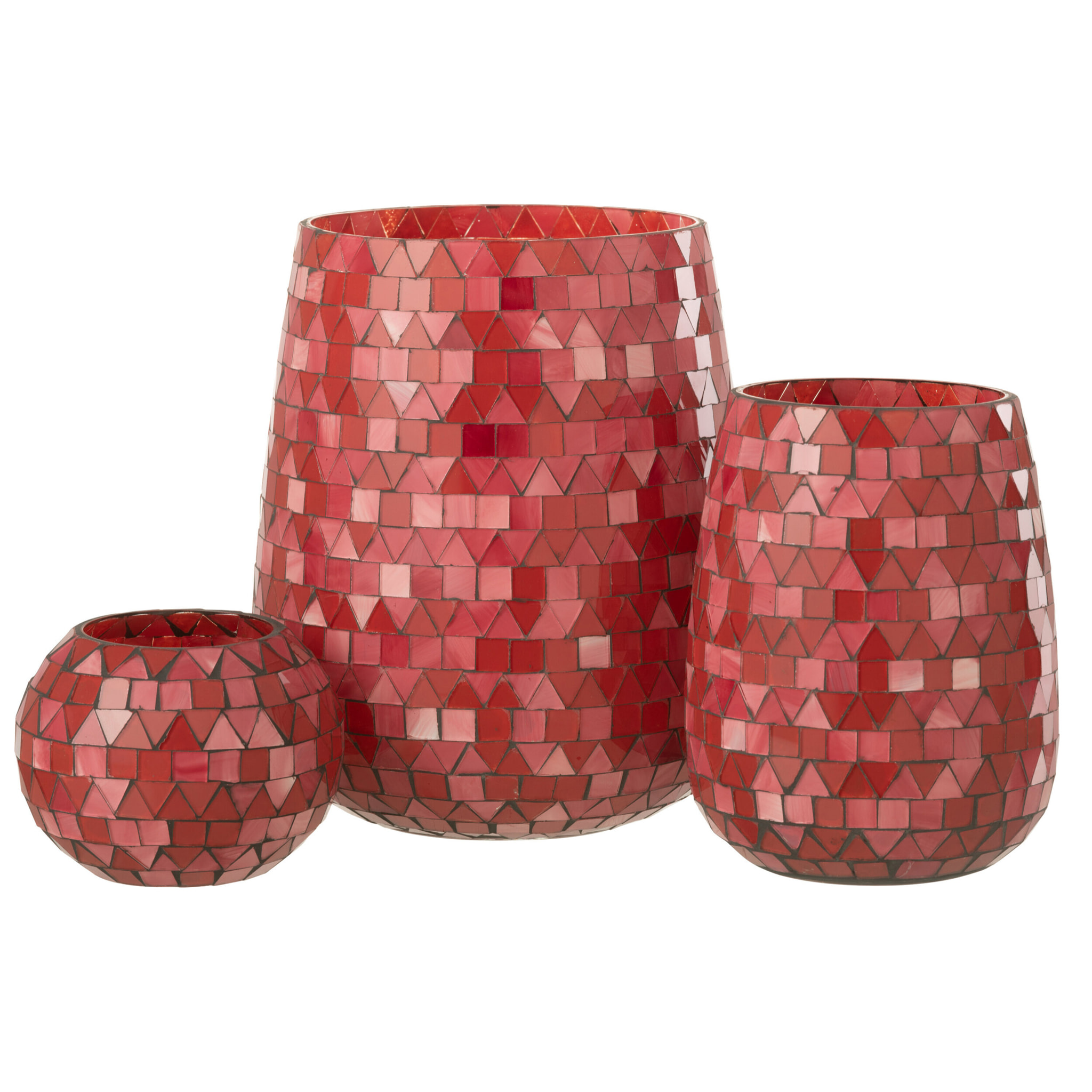 J-Line photopore Mosaic Triangle - verre - rouge/rose - large
