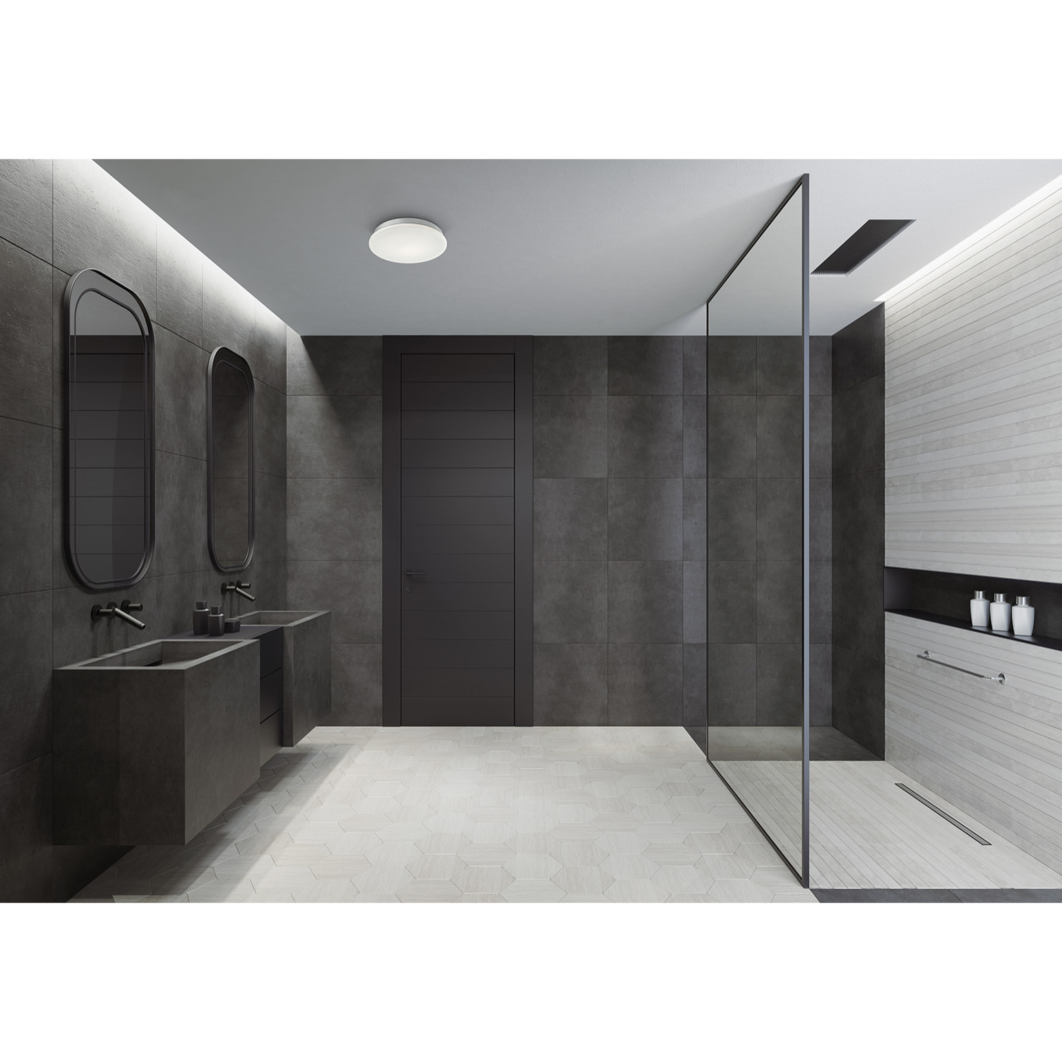 LEDS C4 Baño IP44 Circle LED 22.4 Blanco cálido - 3000K ON-OFF Cromo 1191lm