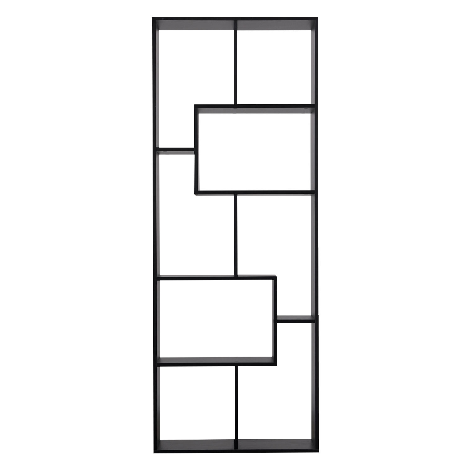 Bibliothèque 8 étagères multiformes noire JANE