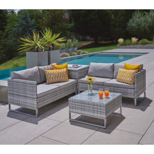 Lot de 2 coussins extérieur - 40x40x15 - FUTURISTE CUMIN