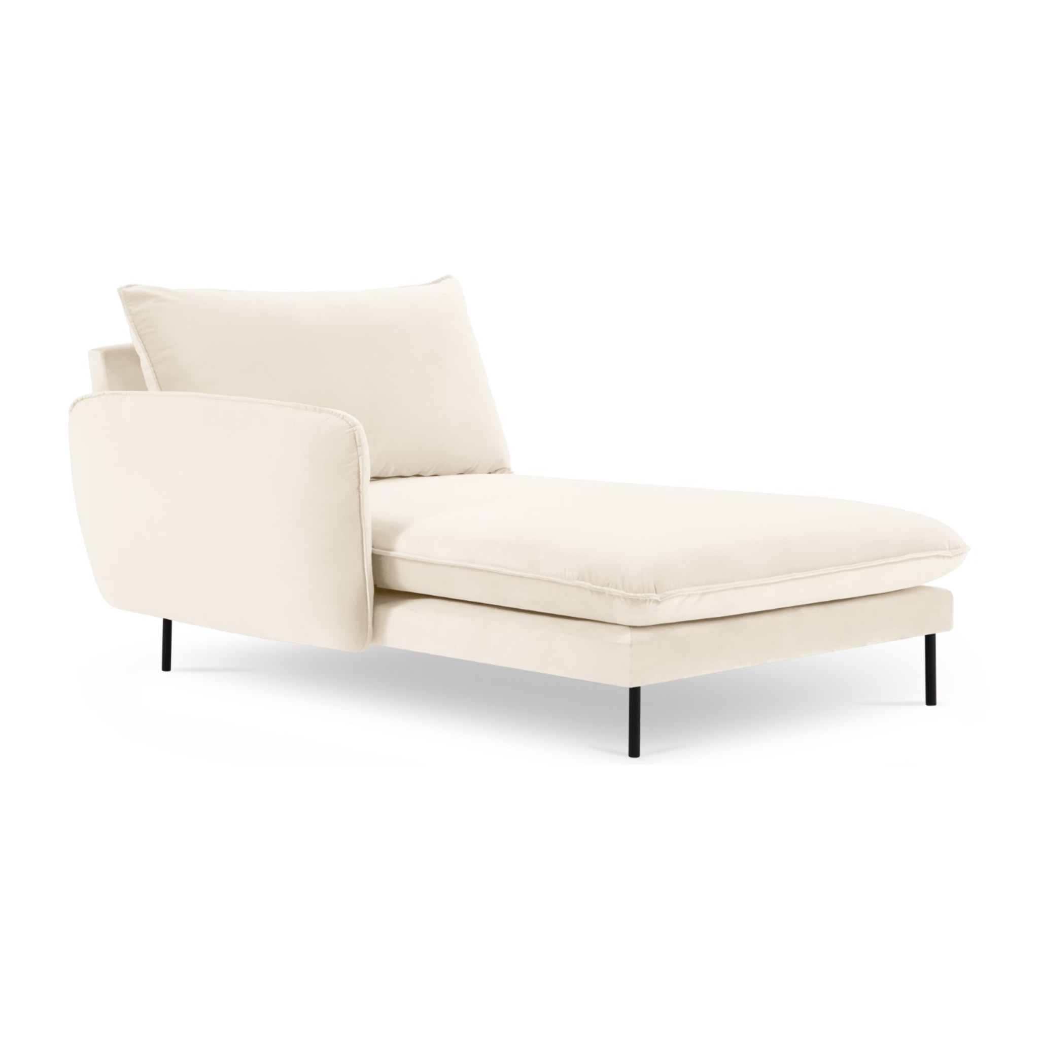 Méridienne gauche "Vienna" en velours beige clair