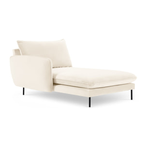 Méridienne gauche "Vienna" en velours beige clair