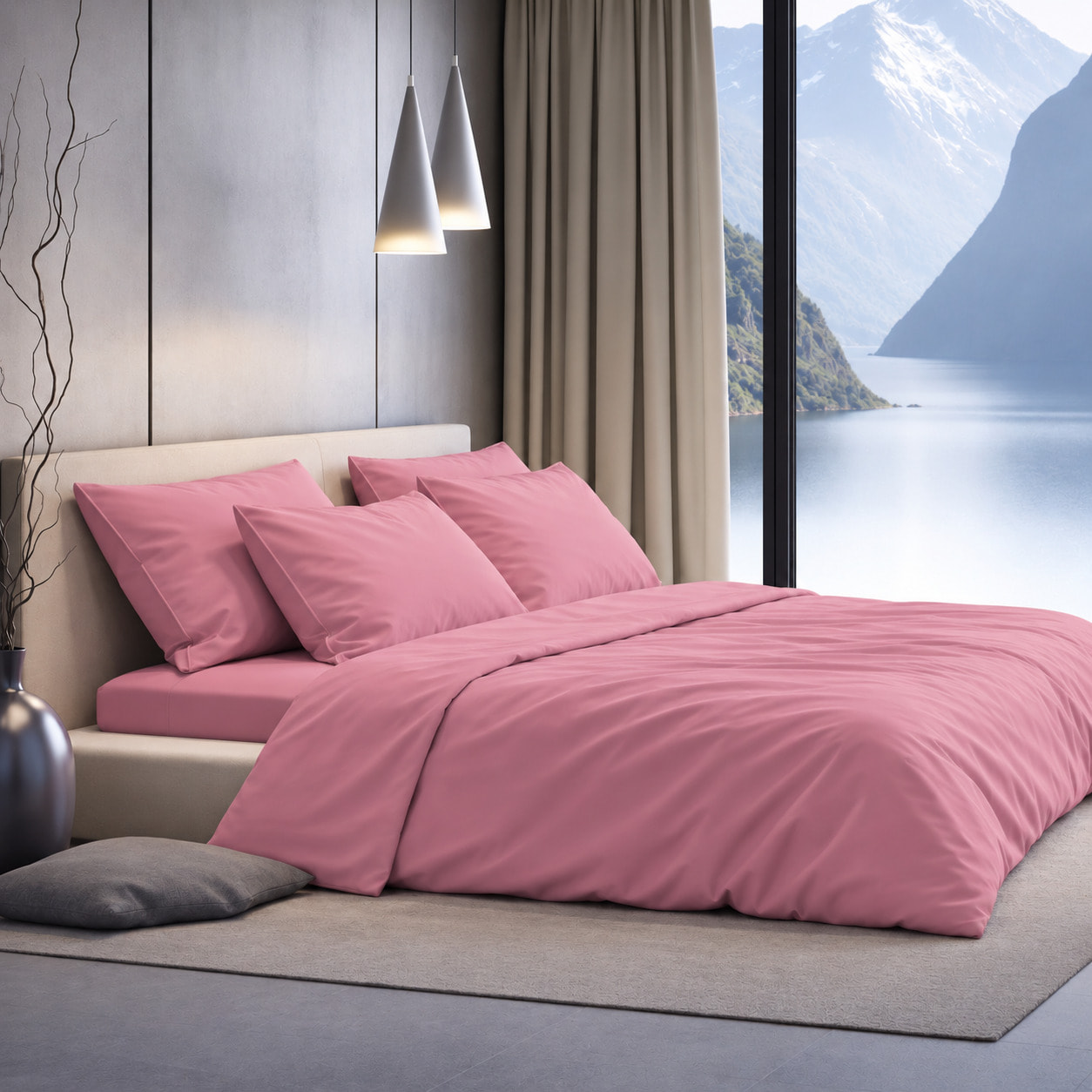 SARTORIALE Completo letto Elegance Tinta Unita in Percalle