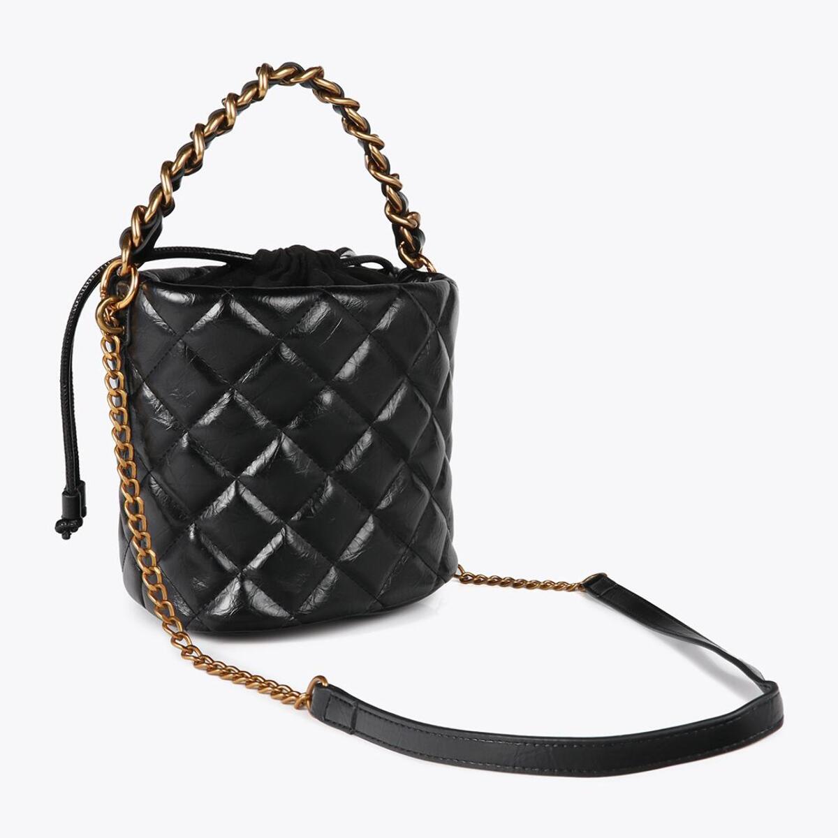 Borsa a Secchiello Trapuntata con Logo LC Leopardo