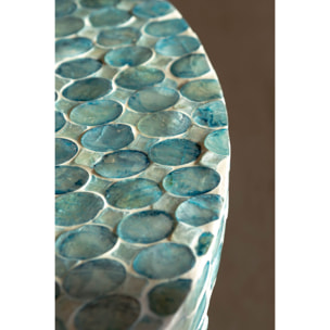 Table d'appoint en coquille de capiz bleu SOLNA