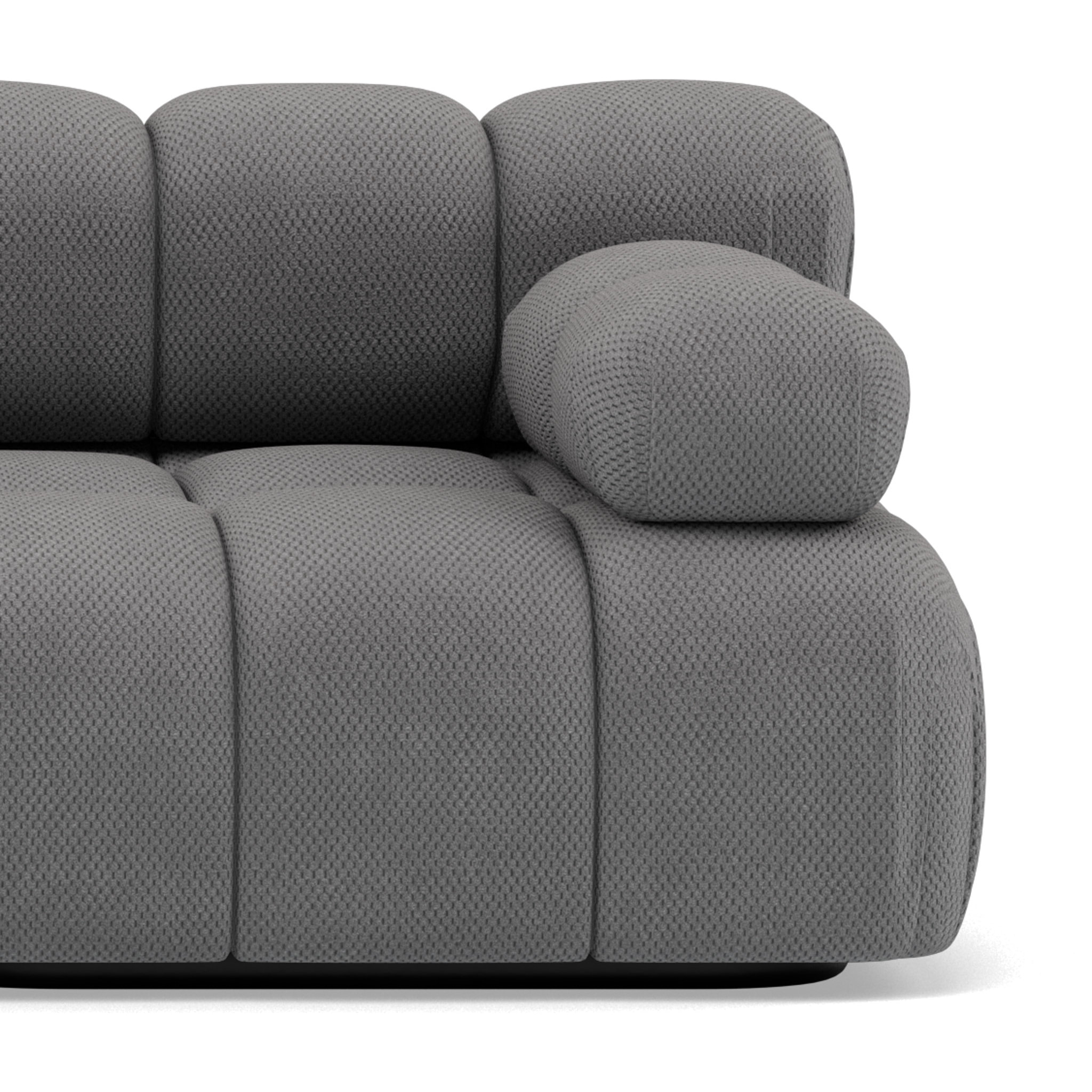 Ruby - canapé droit modulable 3 places en velours texturé - Gris