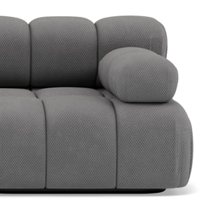 Ruby - canapé droit modulable 3 places en velours texturé - Gris